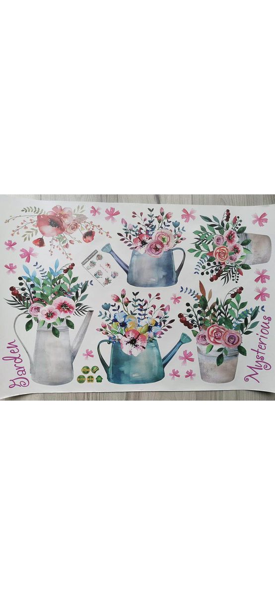 Stickere Ghivece cu flori, Folina, decor floral multicolor