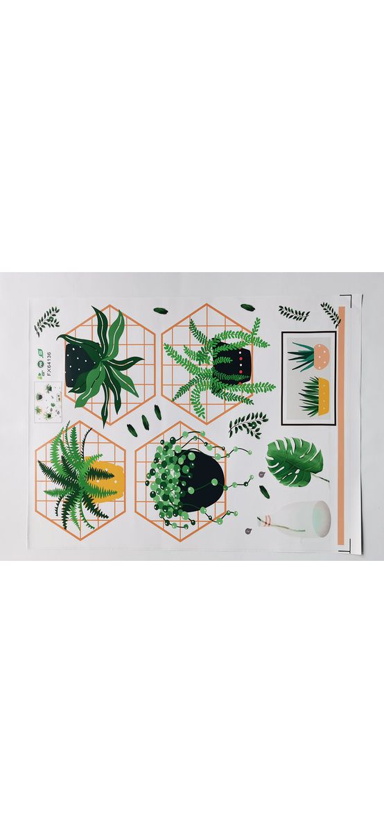 Stickere perete, Folina, decor cu plante verzi