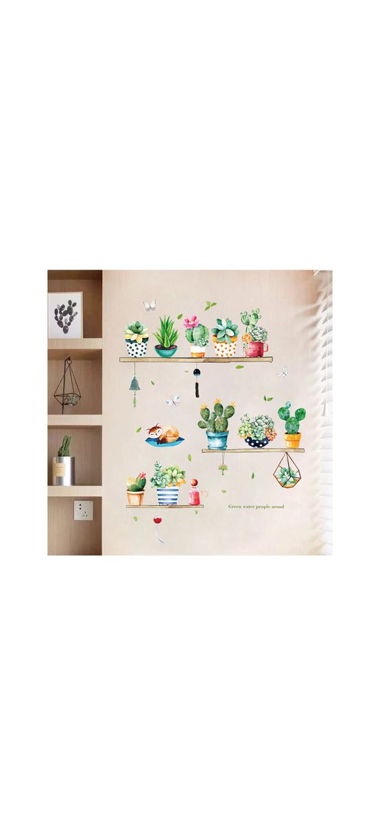 Stickere flori, Folina HM71007, plante suculente în ghivece colorate