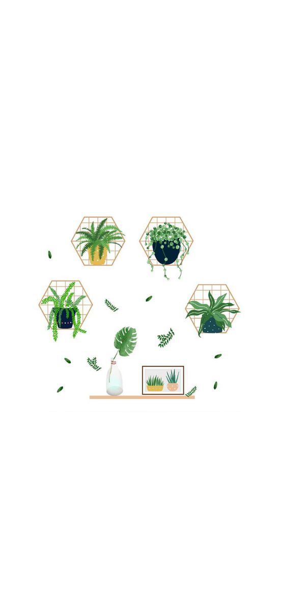 Stickere perete, Folina, decor cu plante verzi
