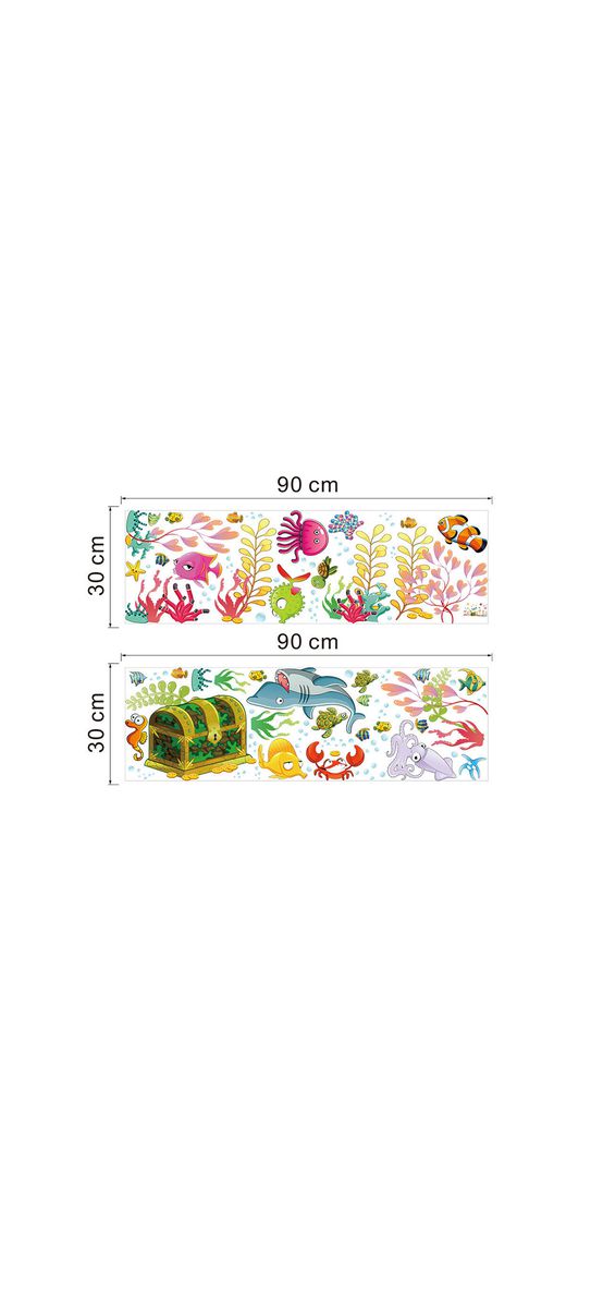 Stickere peşti coloraţi, Folina ZY1307, decor baie multicolor