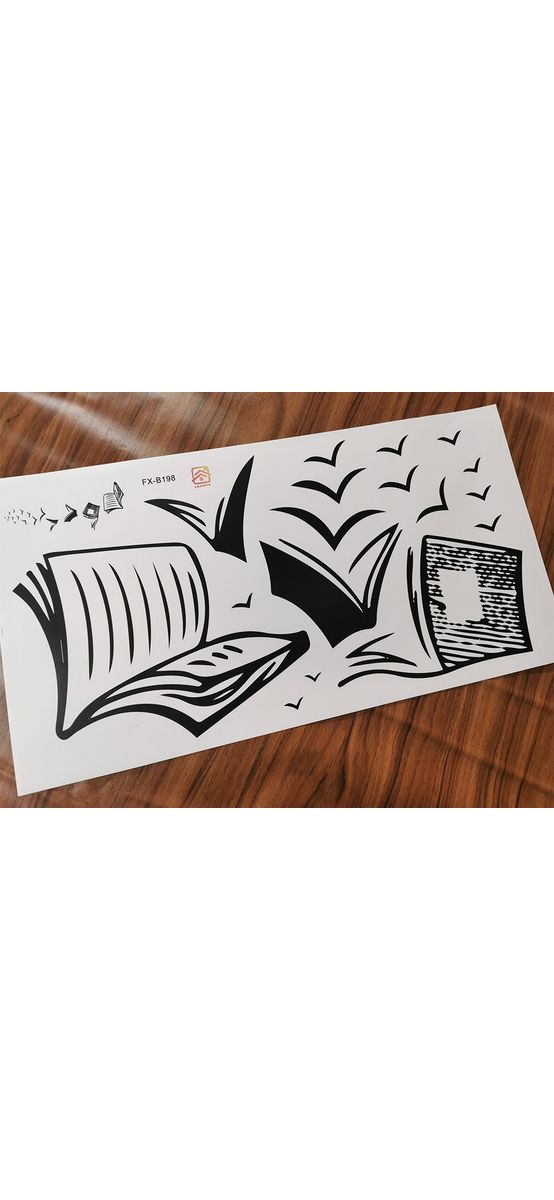 Stickere Cărţile, pentru decor clasă, negre, racletă de aplicare inclusă