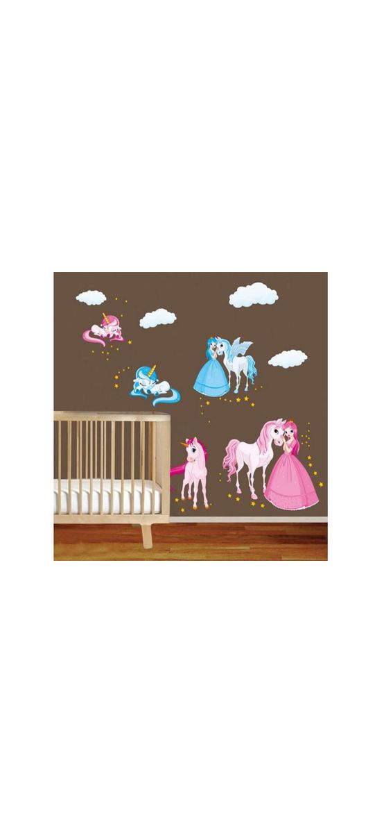 Stickere Unicorni şi prinţese, Folina, pentru copii, multicolor