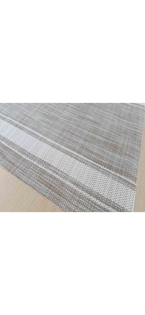 Suport farfurie masă Rita, gri cu dungi albe, 45 x 30 cm - set 2 bucăți
