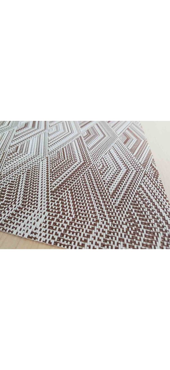 Suport farfurie masă Cubic, Folina, imprimeu geometric, maro, 45 x 30 cm
