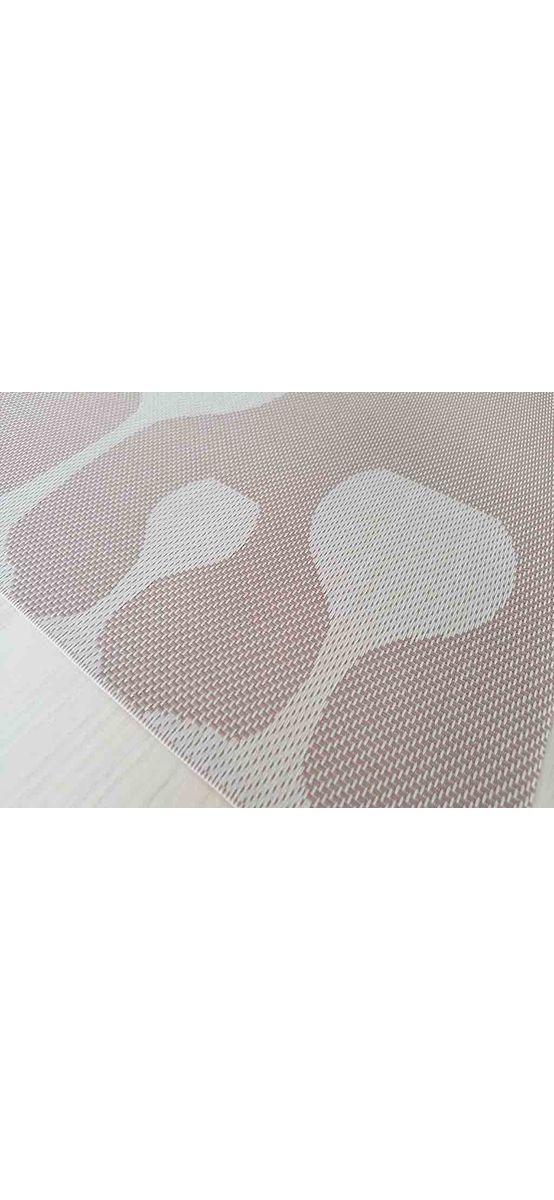 Set 2 bucati suport farfurii din pvc bej, model pahare, cu 2 feţe, 45 x 30 cm