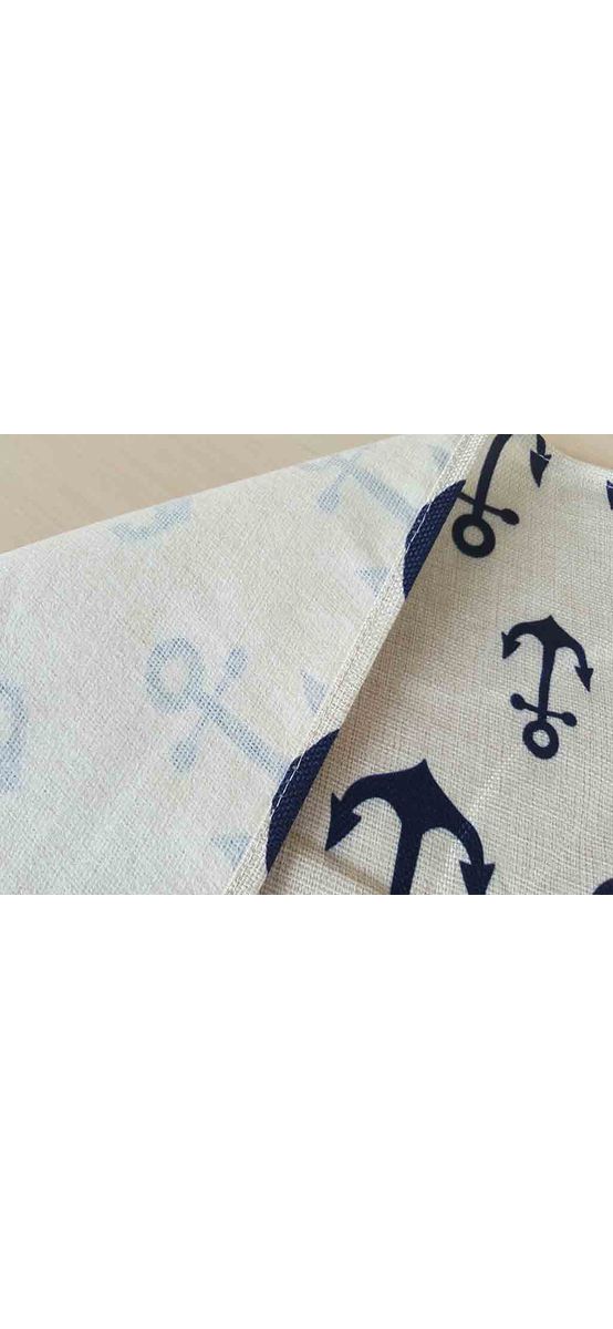 Set 4 Suport farfurie textil, Folina, imprimeu cu ancore albastre, 42 x 30 cm