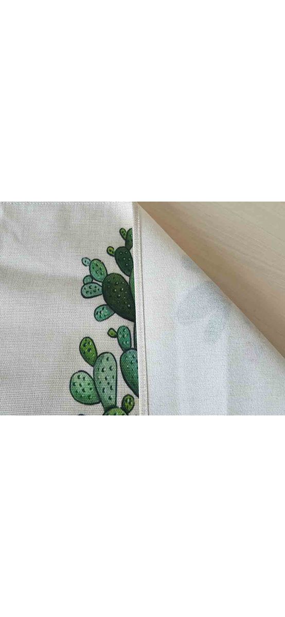 Set 6 Suport farfurie textil, Folina, imprimeu cu cactus, multicolor, 42 x 30 cm