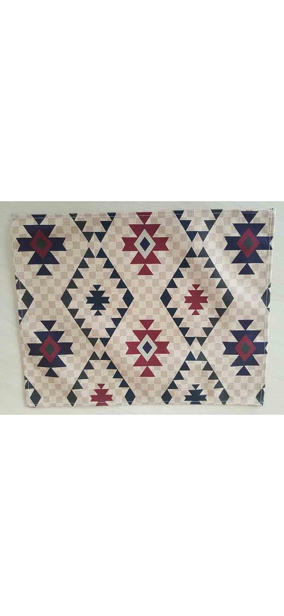 Suport farfurie textil, Folina, imprimeu cu motive tradiționale, multicolor, 42 x 30 cm