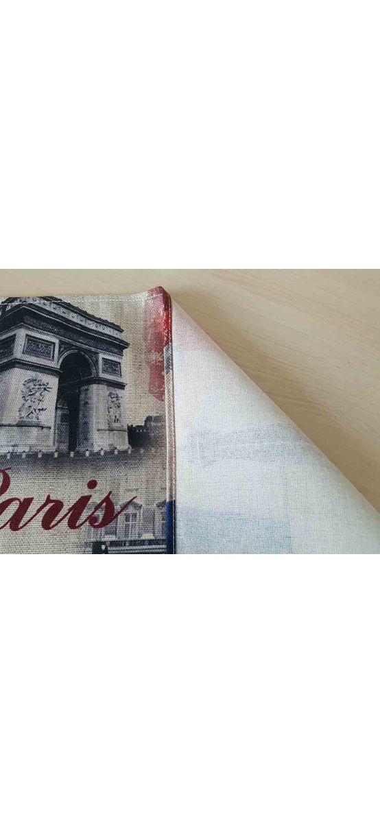 Set 6 Suport farfurie textil, Folina, imprimeu cu orașul Paris, multicolor, 42 x 30 cm