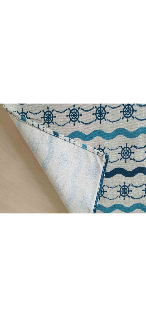 Set 6 Suport farfurie textil, Folina, imprimeu cu tematică marină, 42 x 30 cm