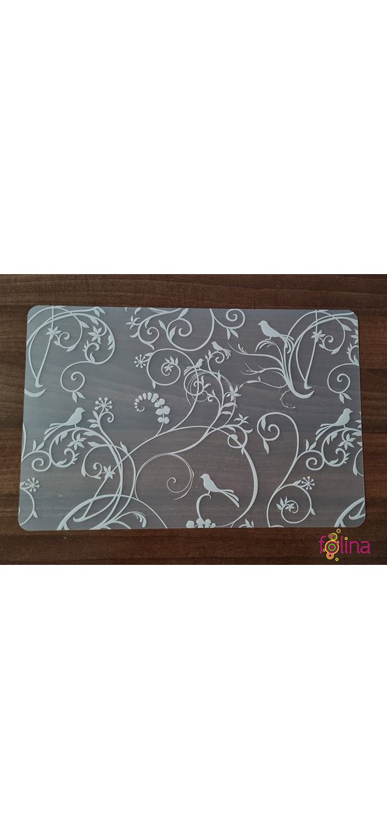 Suport farfurie masă Alisa, d-c-fix, PVC transparent cu imprimeu floral, 44 x 29 cm