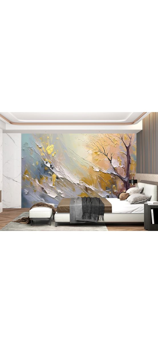 Fototapet abstract imitaţie decorativă,  Autumn Whispers, decor perete living, dormitor, 312x219 cm