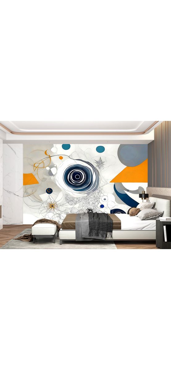 Fototapet Abstract Geometric Art, decor cameră tineret, birou, 312x219 cm