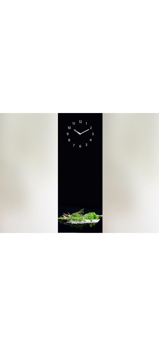 Ceas perete cu tablă magnetică Black Mirror Herbs