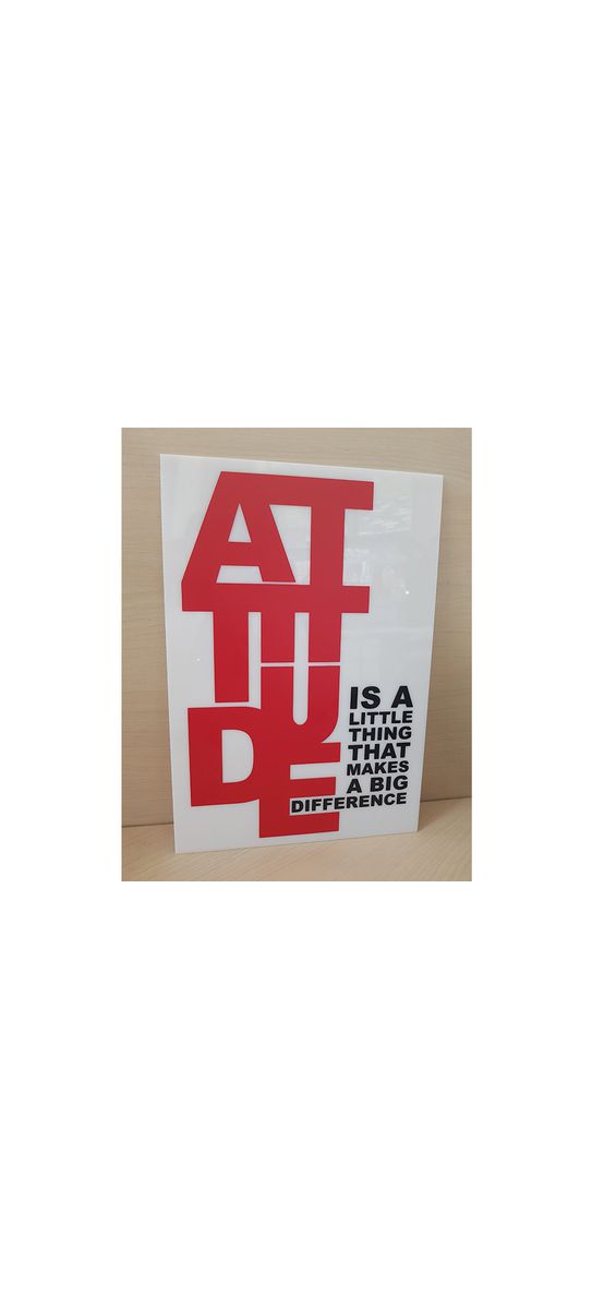 Tablou mesaj motivaţional Attitude, Folina, decorațiune cu text, dimensiune tablou 23x34 cm
