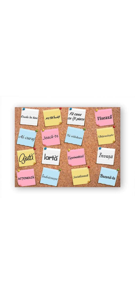 Tablou cu mesaje motivaţionale Post-it, Folina, multicolor, dimensiune tablou 50x40 cm