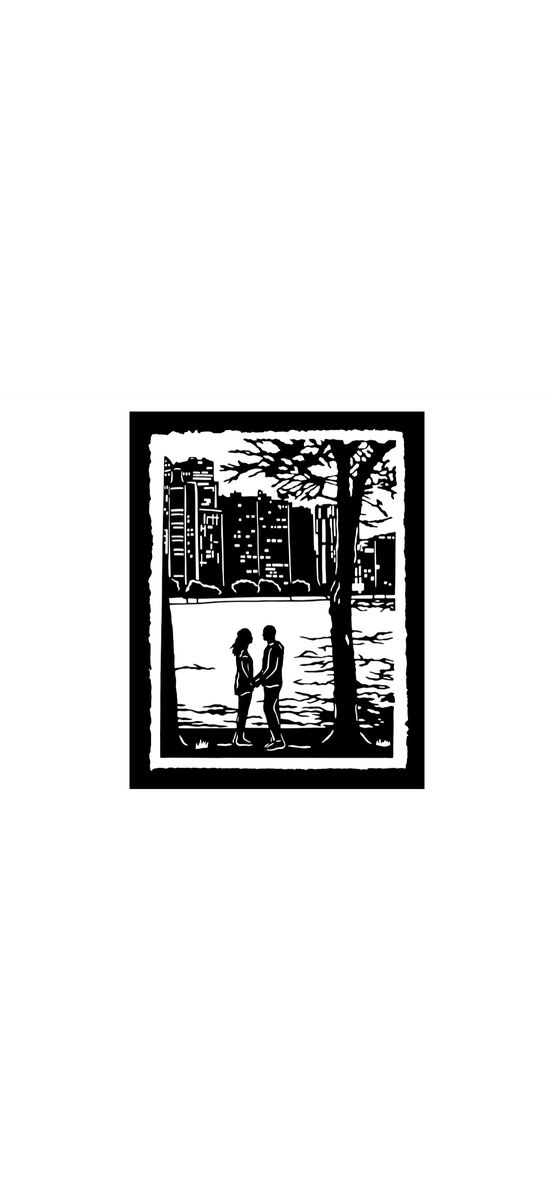 Tablou modern peisaj urban, Folina, decorațiune din plexiglass, dimensiune tablou 40x52 cm