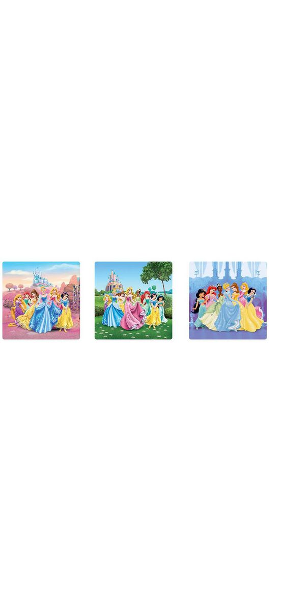 Set 3 Tablouri cu Prinţesele Disney, AGDesign, decoraţiune perete cameră fetiță