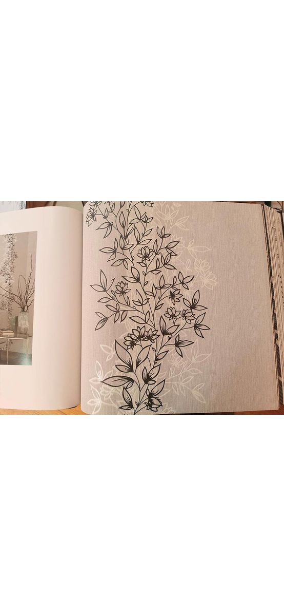 Tapet floral, Erismann, bordură decorativă gri, Profi Selection 647110