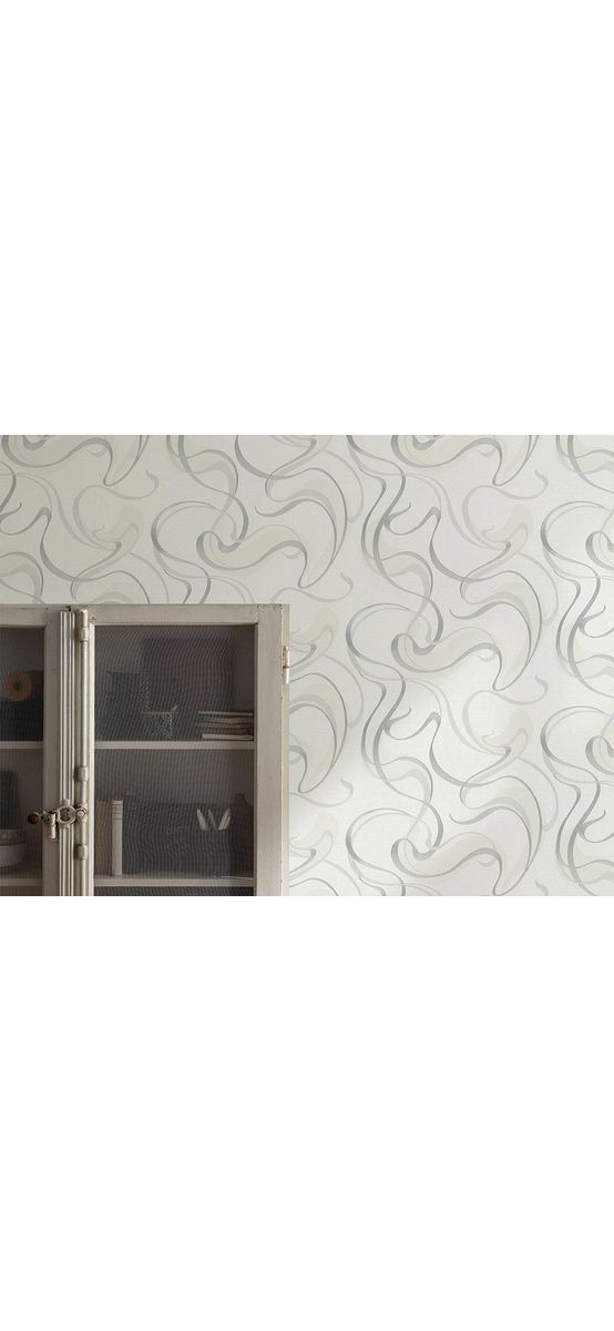 Tapet modern alb cu model argintiu, Spotlight 1010531