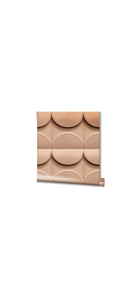 Tapet 3D model geometric maro teracotă, Marburg Kyoto 34490, vlies, rolă de 0.53x10 metri