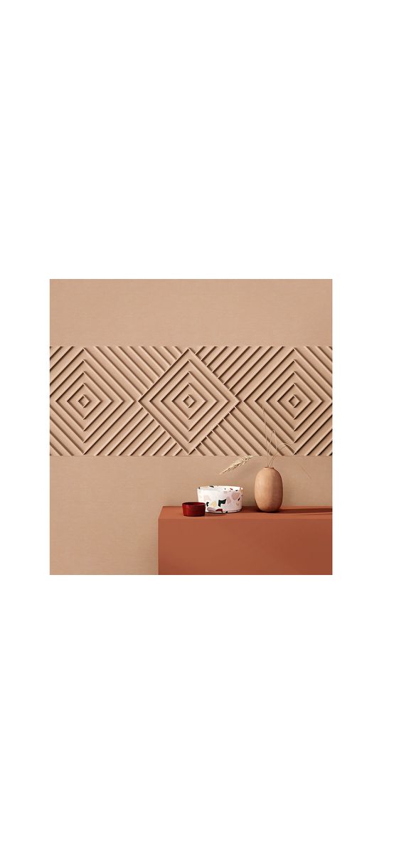 Tapet 3D romburi maro teracotă, Marburg Kyoto 34483, vlies, rolă de 0.53x10 metri