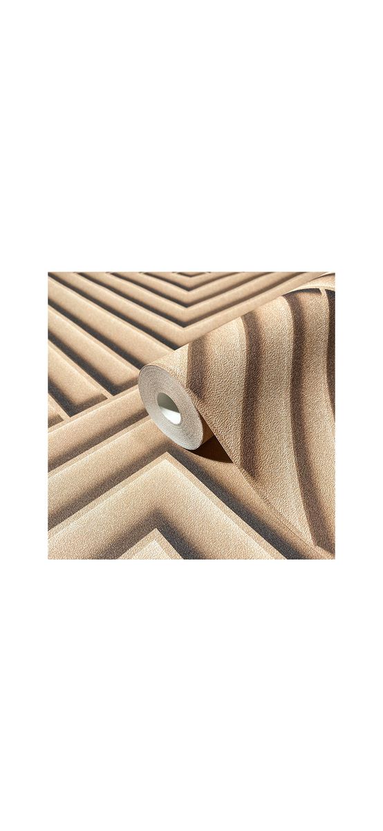 Tapet 3D romburi maro teracotă, Marburg Kyoto 34483, vlies, rolă de 0.53x10 metri