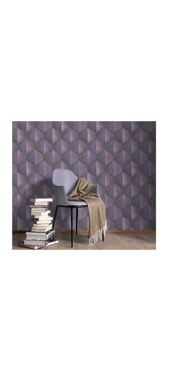 Tapet 3D cu model geometric mov, Erismann GMK4 1037045, vlies extralavabil