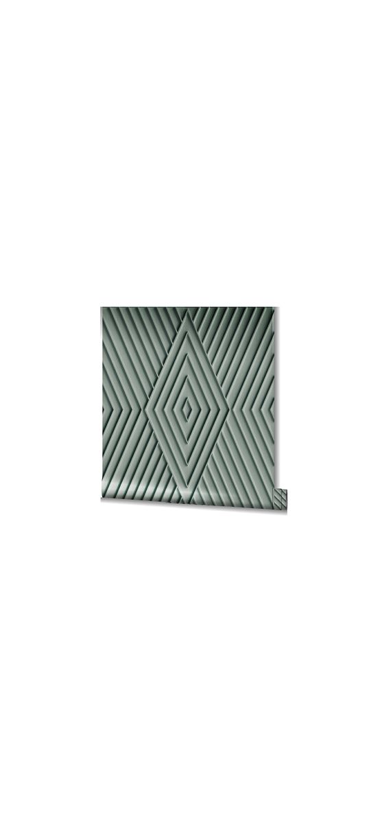 Tapet 3D romburi vernil, Marburg Kyoto 34485, vlies, rolă de 0.53x10 metri