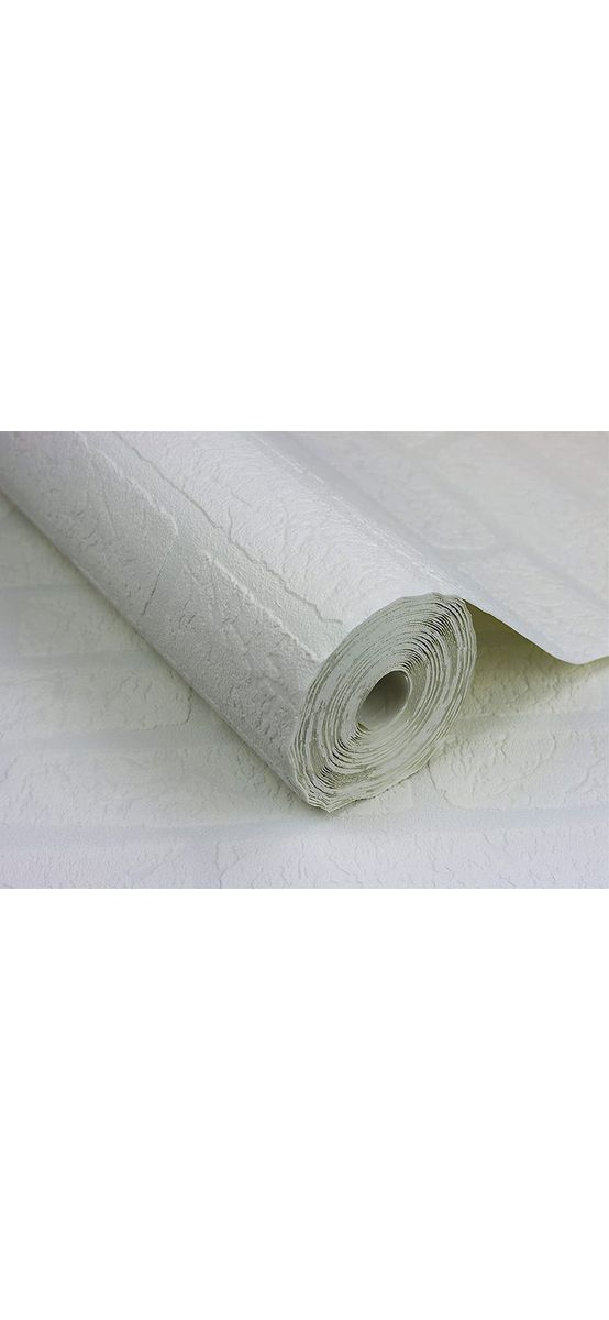 Tapet imitaţie cărămidă albă, cu model în relief, Rasch Wallton 150100