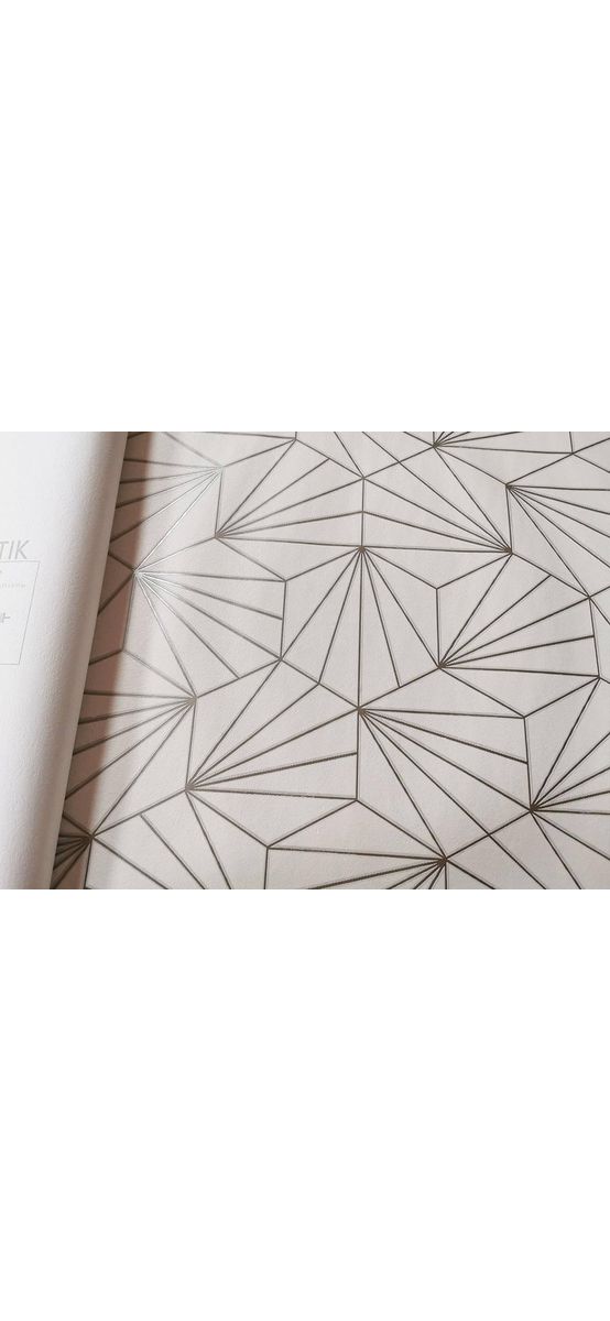 Tapet modern alb, Ugepa, cu model geometric argintiu, Galactik L94900