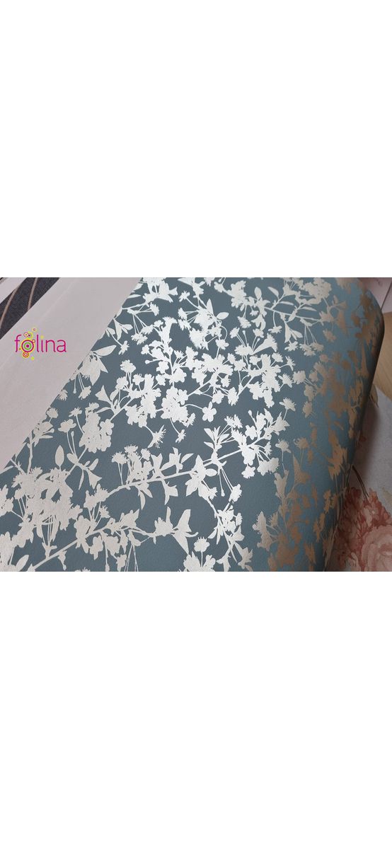 Tapet vernil cu model floral argintiu, Ugepa Adele M52414