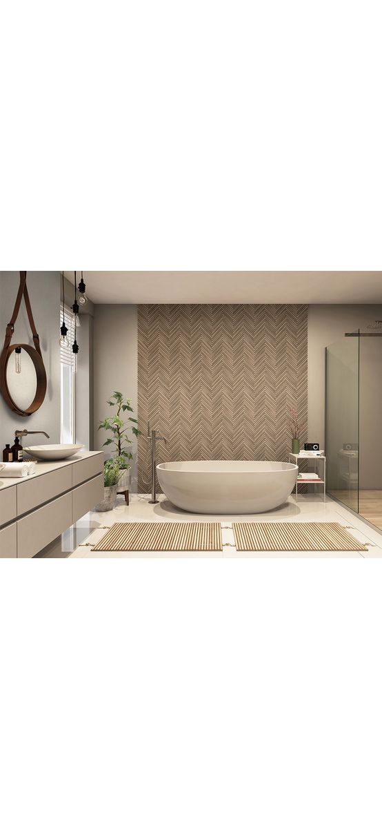 Tapet chevron textură lemn natur, Marburg Travertino 33377, vlies extralavabil