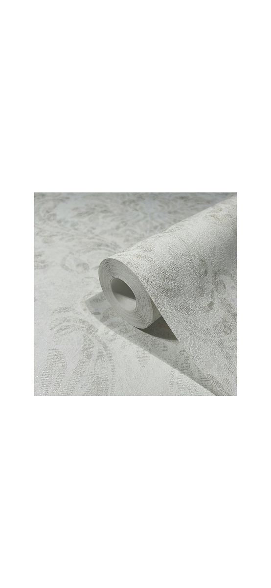 Tapet clasic cu model baroc alb murdar, Marburg Up to date 34811, vlies extralavabil