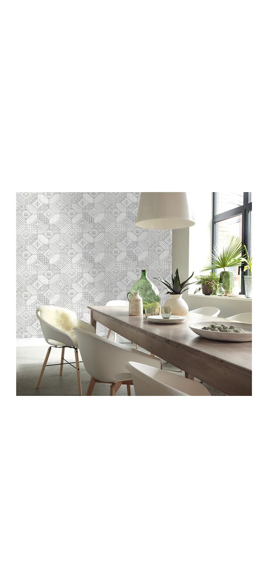 Tapet bucătărie, imitaţie faianţă decorativă gri, Erismann Imitations 631510