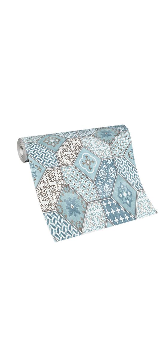 Tapet bucătărie, imitaţie faianţă decorativă albastră, Erismann Imitations 631508