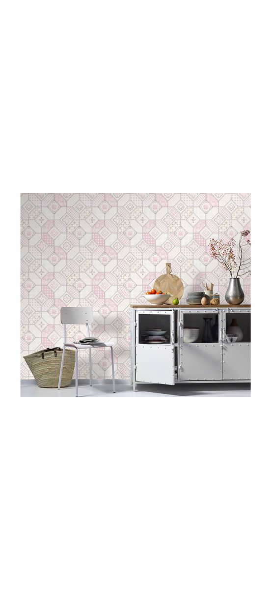 Tapet bucătărie, imitaţie faianţă decorativă roz, Erismann Imitations 631505