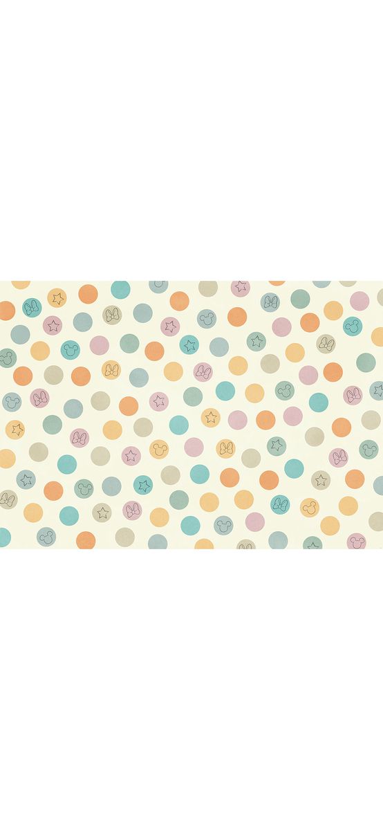 Fototapet cameră copii, Komar Disney Pastel Confetti, cu buline colorate, 400x250 cm