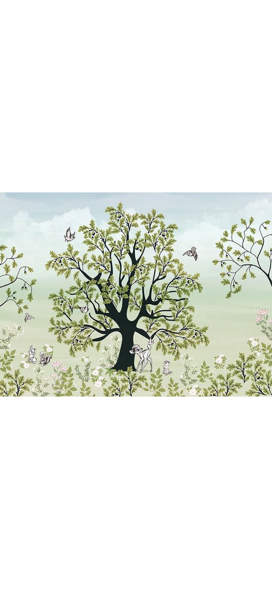 Fototapet cameră copii, Komar Bambi forest friends, peisaj din pădure, 400x250 cm