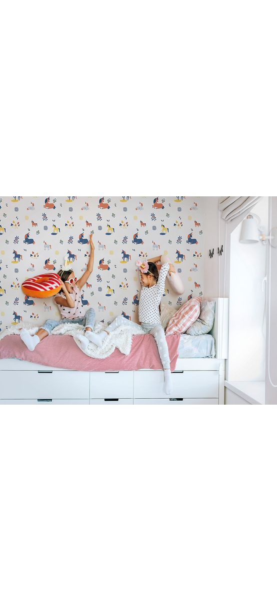Tapet cameră fetiţă, unicorni coloraţi, Marburg Little Adventures 45821