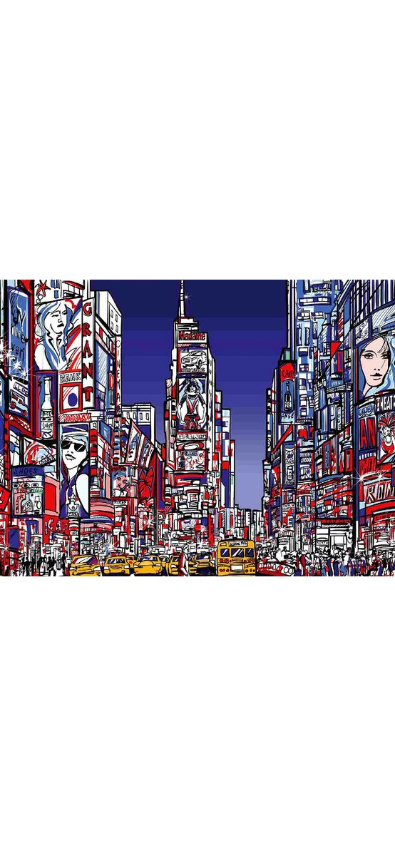 Fototapet autoadeziv, Dimex Colorful Times Squares, pentru cameră tineret, 375x250 cm