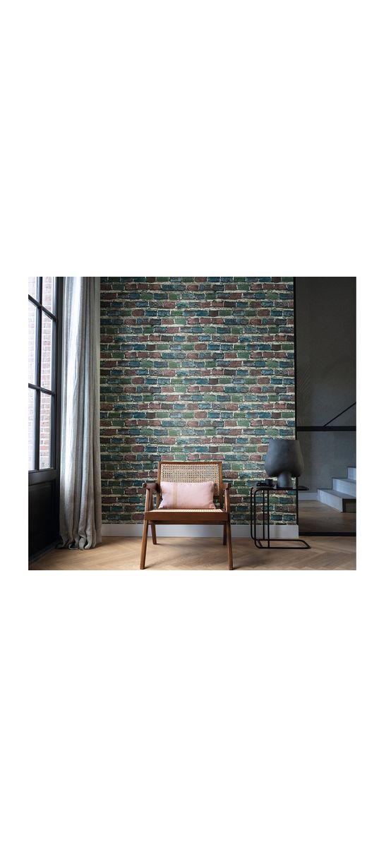 Tapet imitaţie cărămidă colorată, Rasch Factory 428070