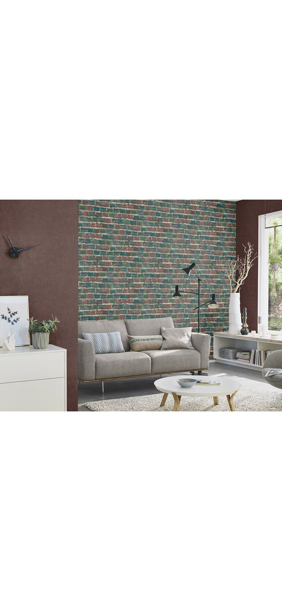 Tapet imitaţie cărămidă colorată, Rasch Factory 428070