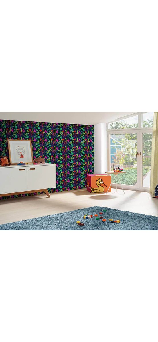 Tapet albastru cu cifre colorate DieMaus 0521630