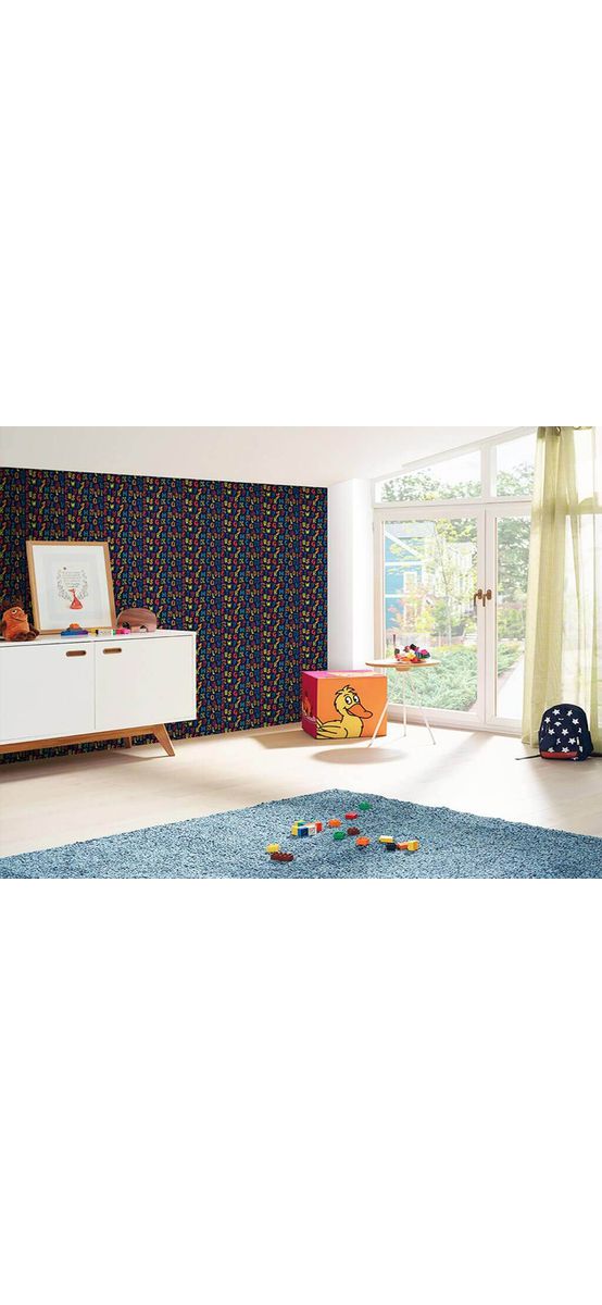 Tapet bleumarin cu litere colorate DieMaus 0521440