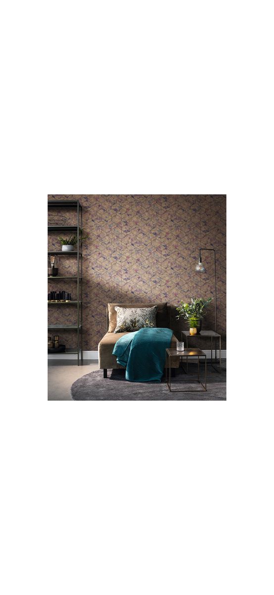 Tapet cu model geometric, bej auriu, Home Design 649611