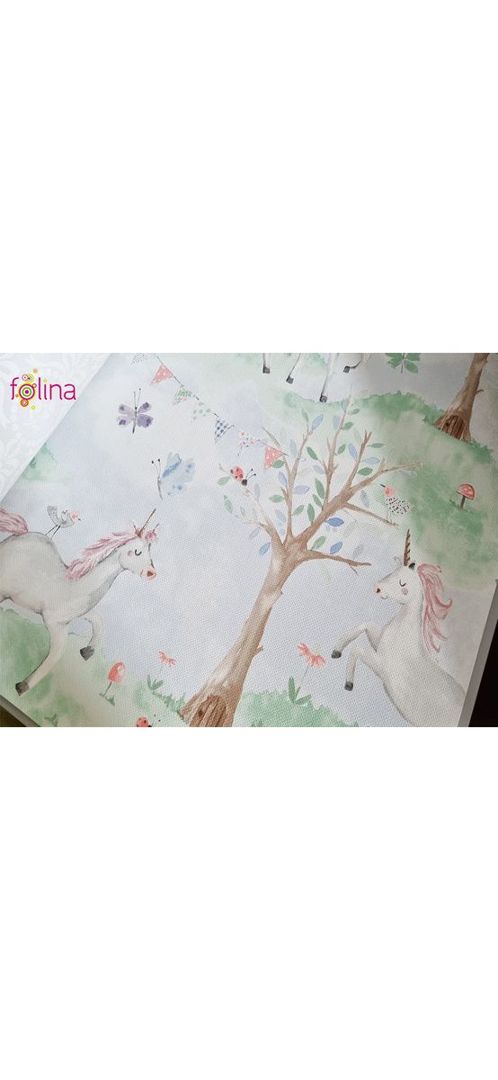 Tapet cameră fetiţă, model cu unicorni, Grandeco JS2002