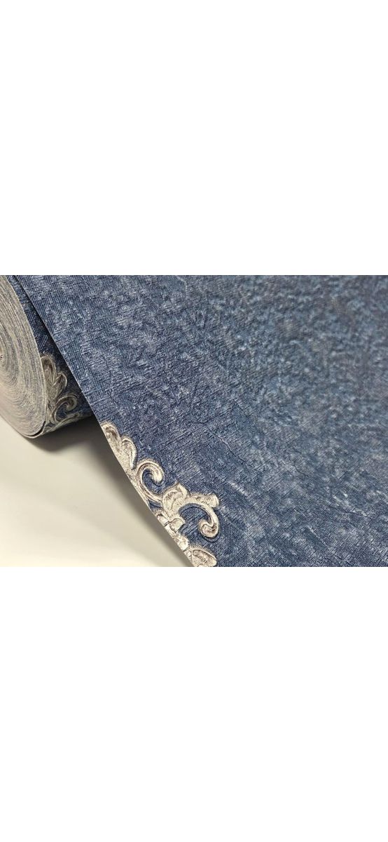Tapet clasic albastru cu model argintiu, Odea 46604