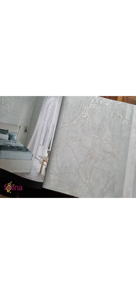 Tapet gri deschis cu model abstract argintiu, Marburg City Glow 34253